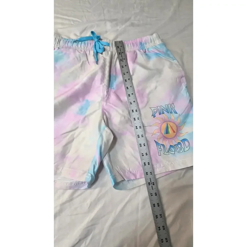 Pink Floyd Swim Trunks Large Tie Dye Board Shorts UPF 50 Beach Pool Mens